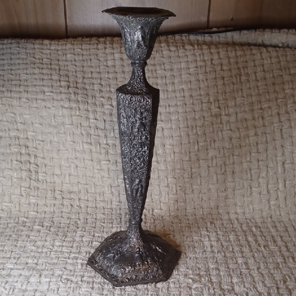 Elegant Silver Crest Silverplate Candlestick